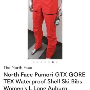 The North Face Red Orange GTX Ski BibsThe No